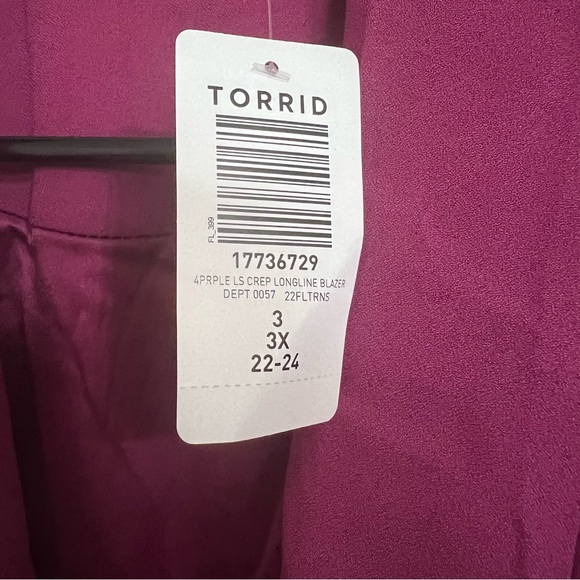 TORRID STUDIO CREPE JERSEY CLASSIC SHAWL COLLAR BLAZER NWT SIZE 3X - Picture 8 of 8